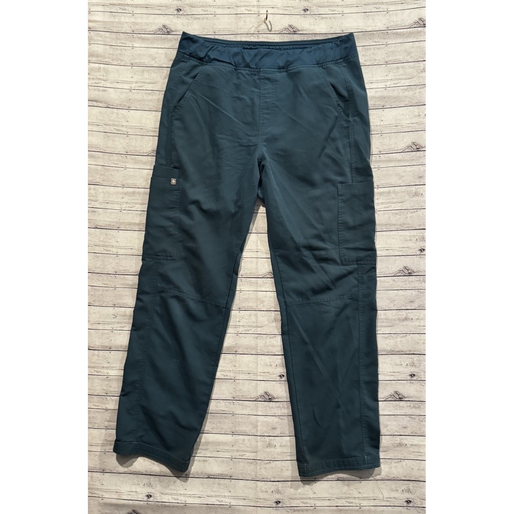 FIGS Mens Yola Scrub Pant Sz L Green Technical Collection Cargo Pockets Stretch